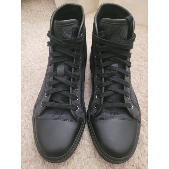 AUTHENTIC GUCCI GG Canvas Sneakers Men's Black 426188 SZ 5 - Picture 4 of 8